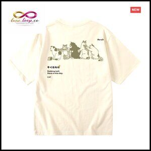 Oversized Cotton Cat Graphic Tee Women's Casual Streetwear T-Shirt